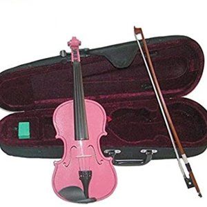 New Real 1/16 Size Pink Violin with Case and Bow